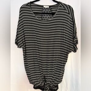 Eyeshadow Black and White Striped Blouse